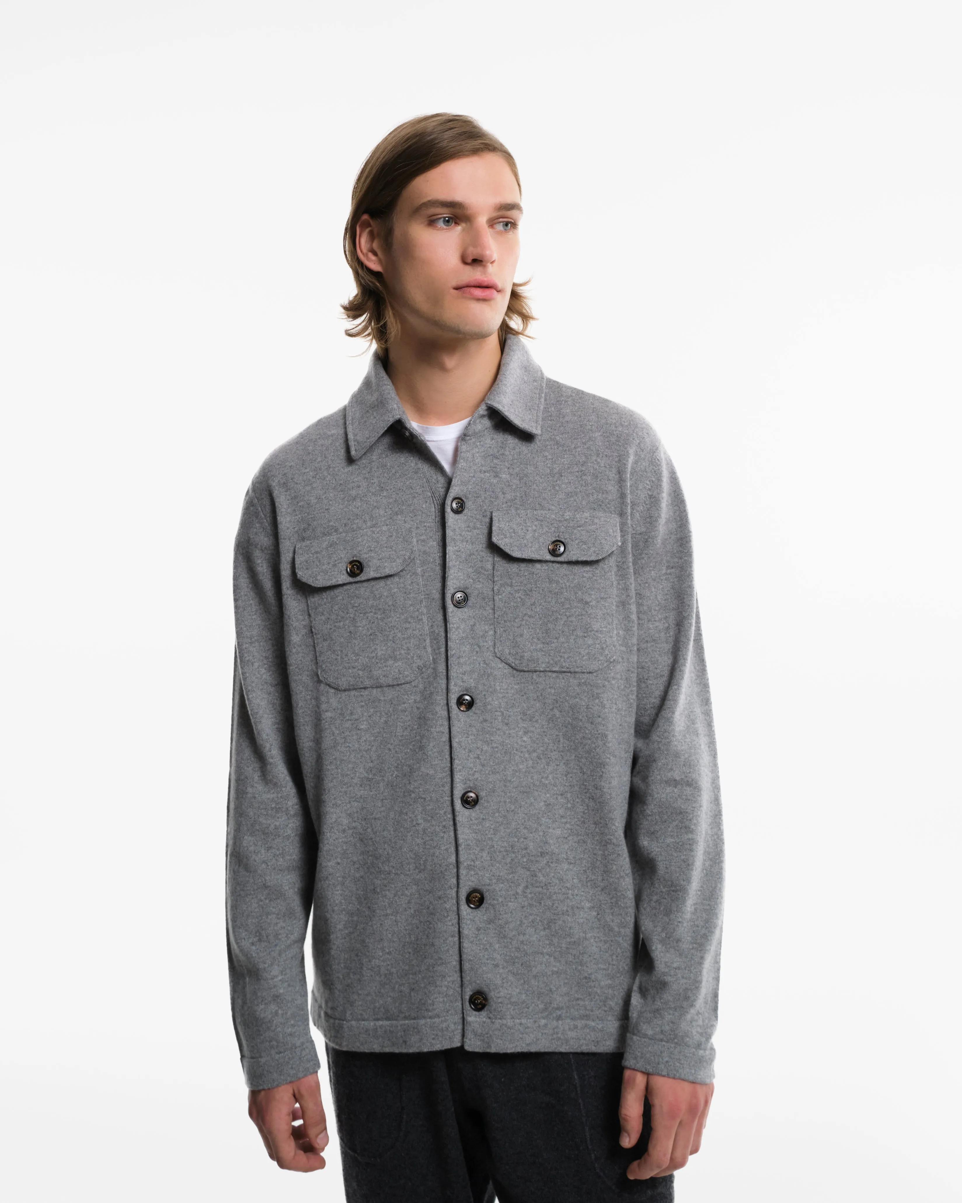 Camicia in Cashmere grigia