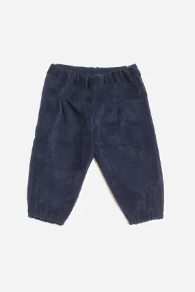 Pantaloni con taschine in velluto blu