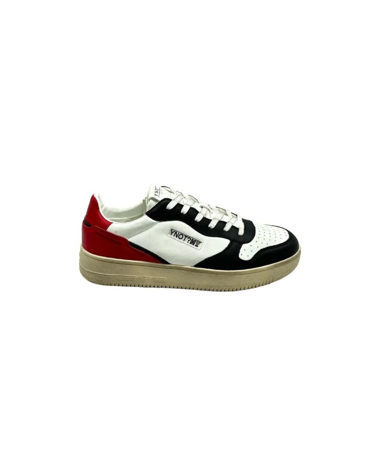 Ynot - Sneakers uomo in pelle con logo laterale Bianco/rosso/nero New York | Studioarch.com